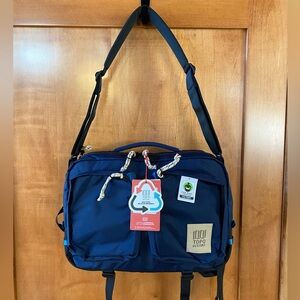 Topo Designs Global Briefcase 14L Backpack Bag Navy Sahara
